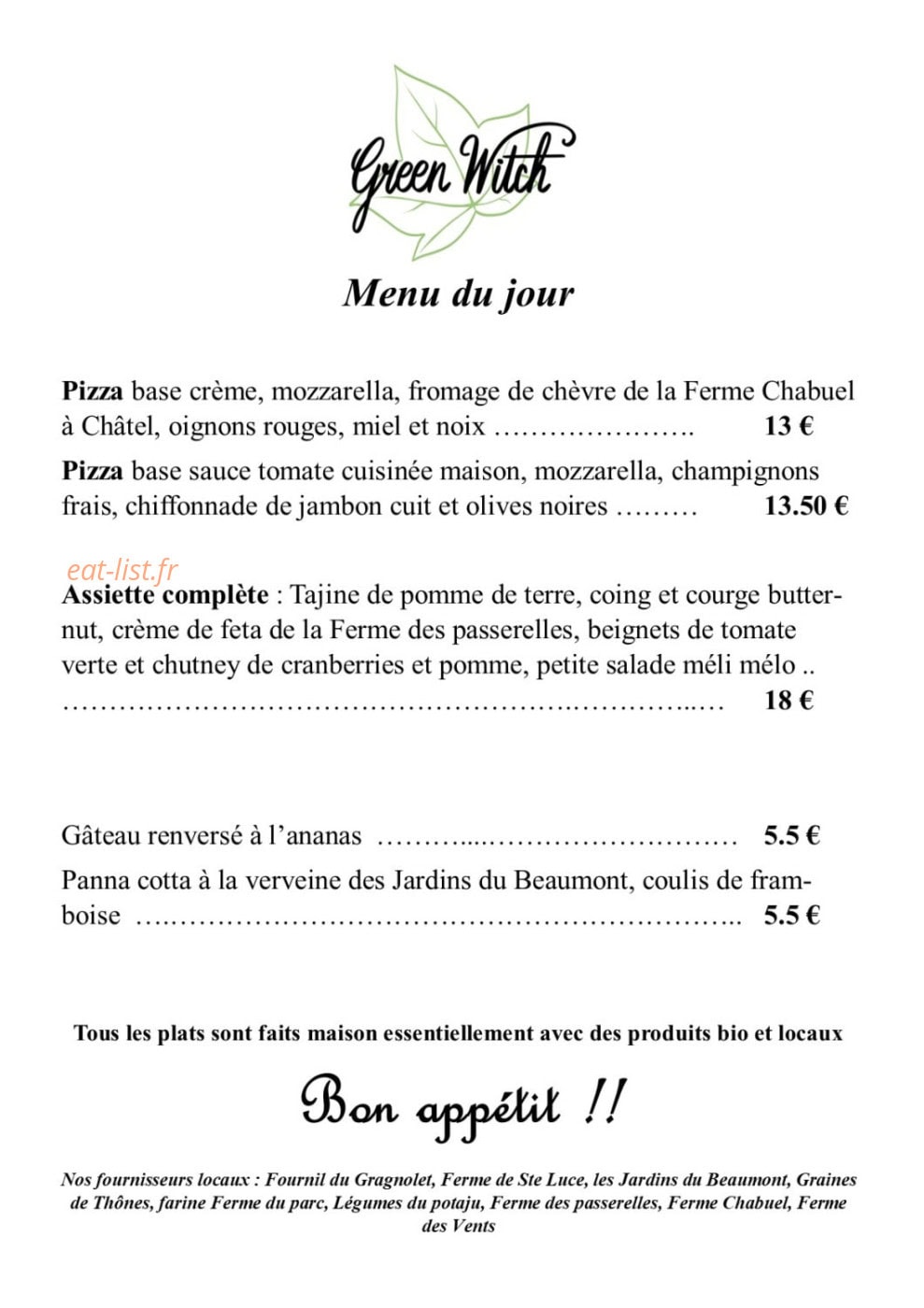 Green Witch — carte page 1