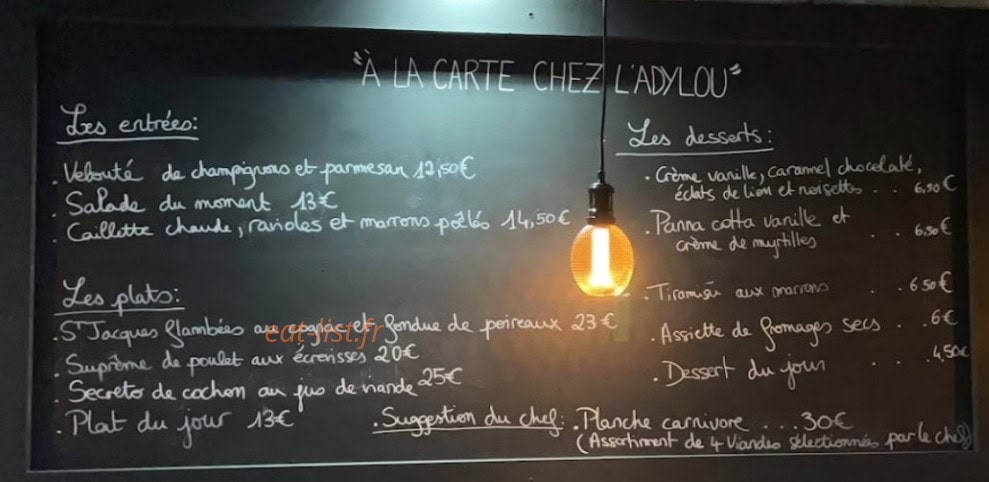 L' Adylou — carte page 1