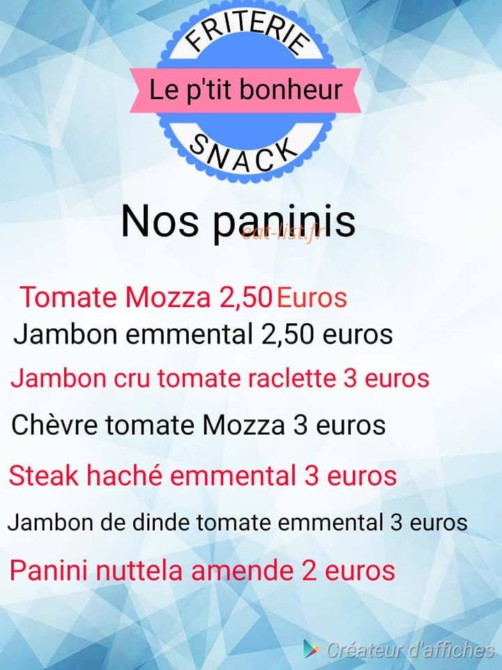 Le P'tit bonheur — carte page 2
