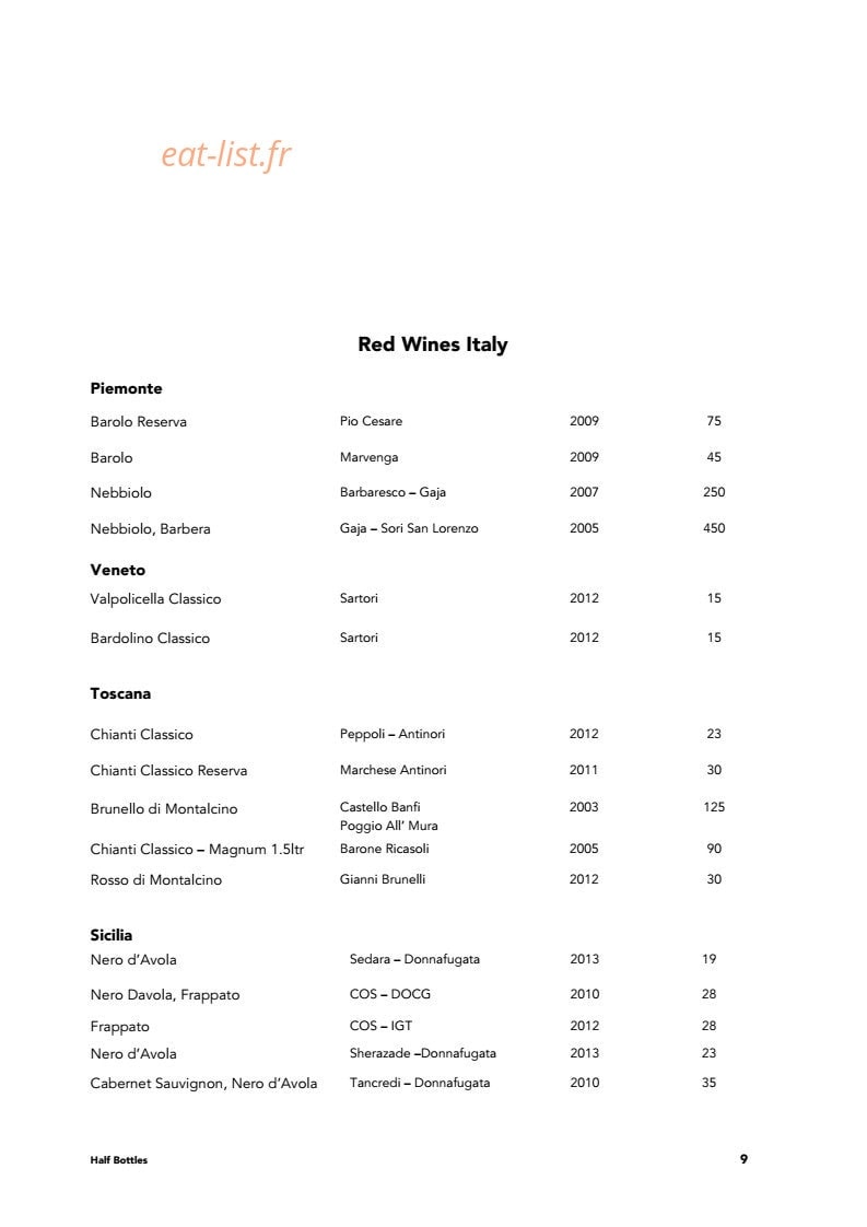 Guze bistro — carte page 13