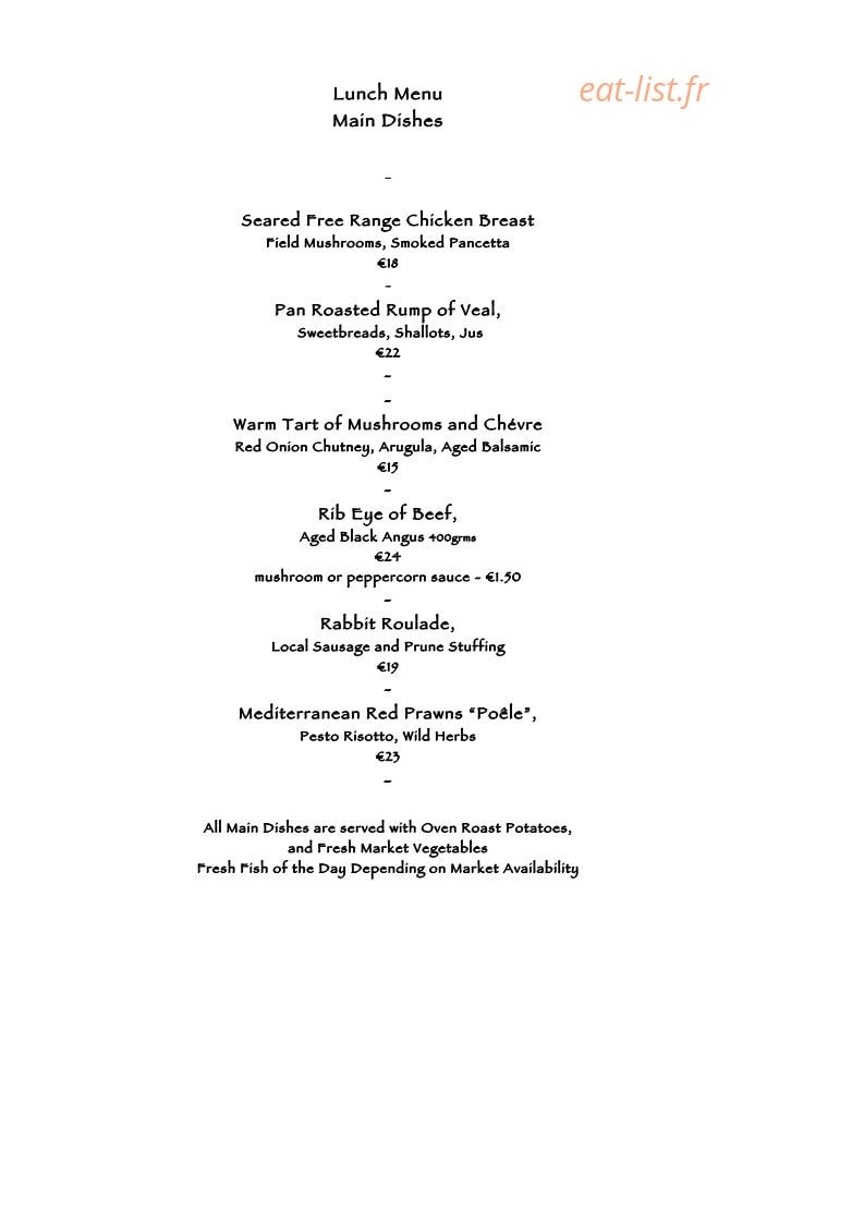 Guze bistro — carte page 2