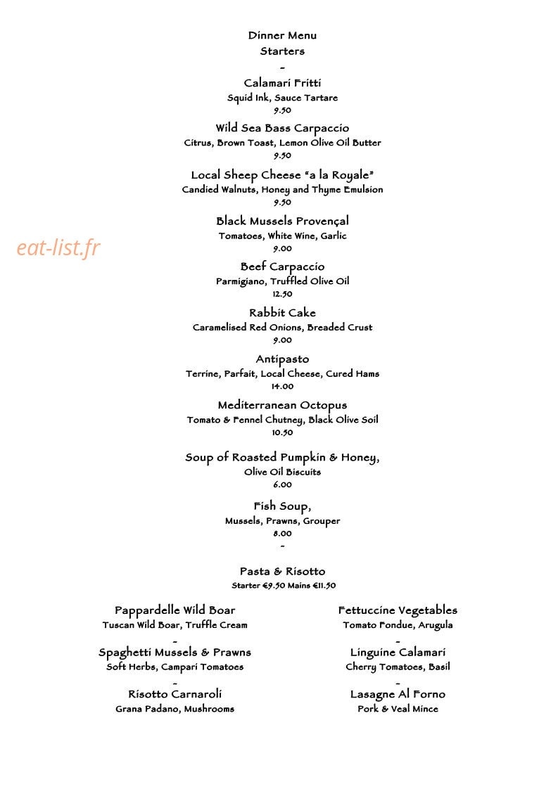 Guze bistro — carte page 3