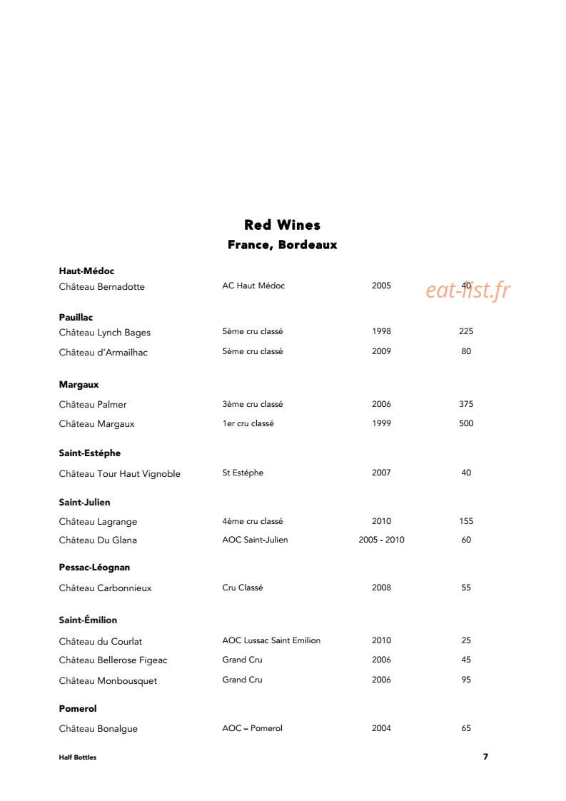 Guze bistro — carte page 11