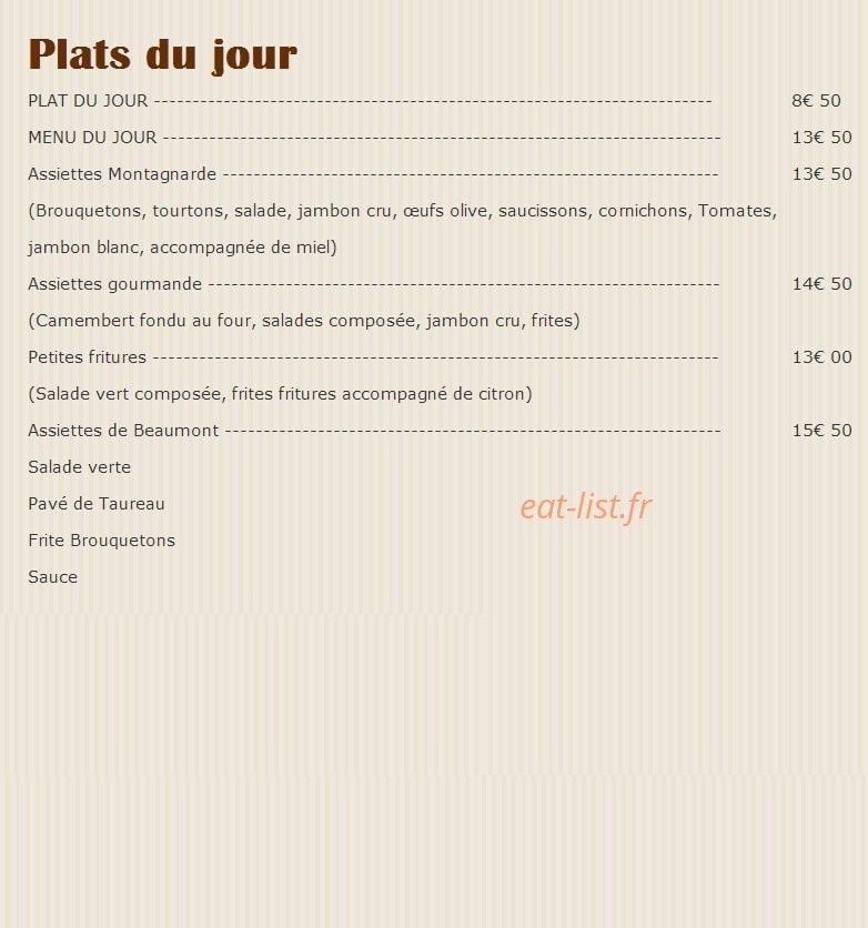 Restaurant Chez Bernard — carte page 4