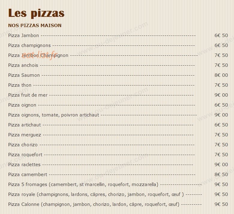 Restaurant Chez Bernard — carte page 5