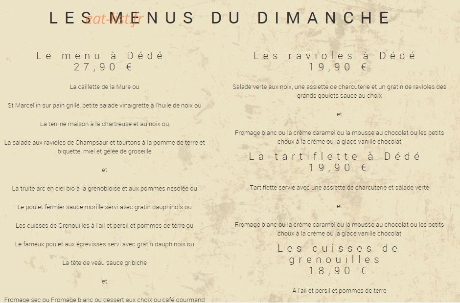La Ferme à Dédé — carte page 2
