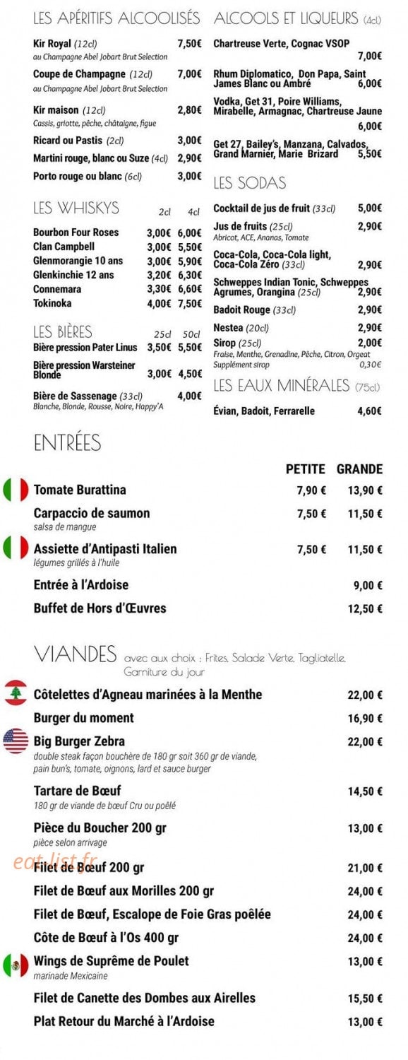 Le Zebra — carte page 2