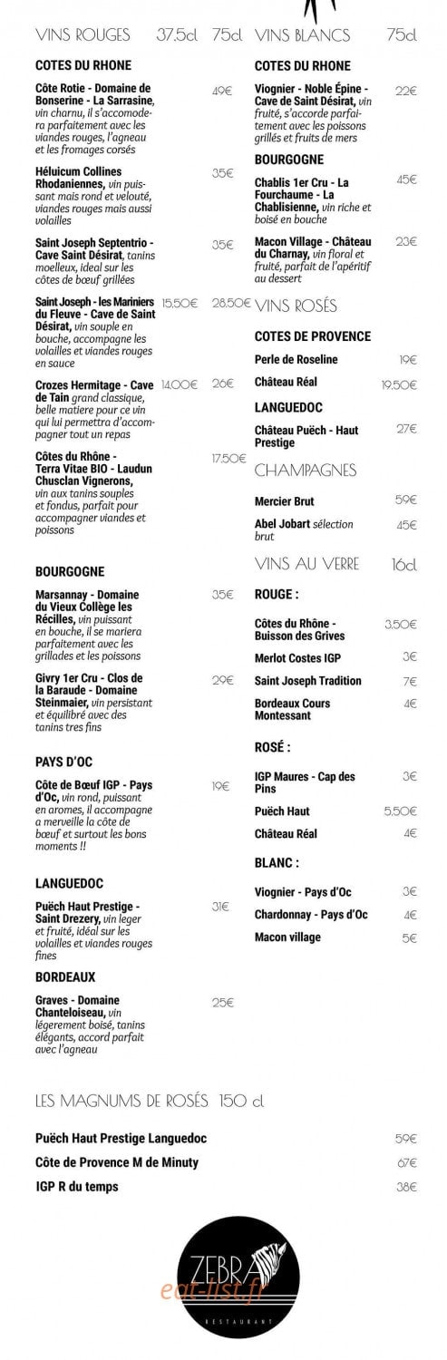 Le Zebra — carte page 4