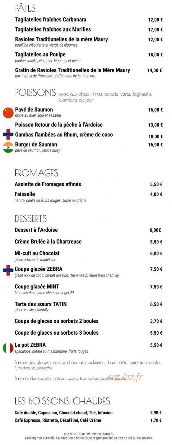 Le Zebra — carte page 3