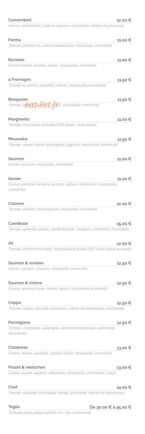Pizz'aro — carte page 2