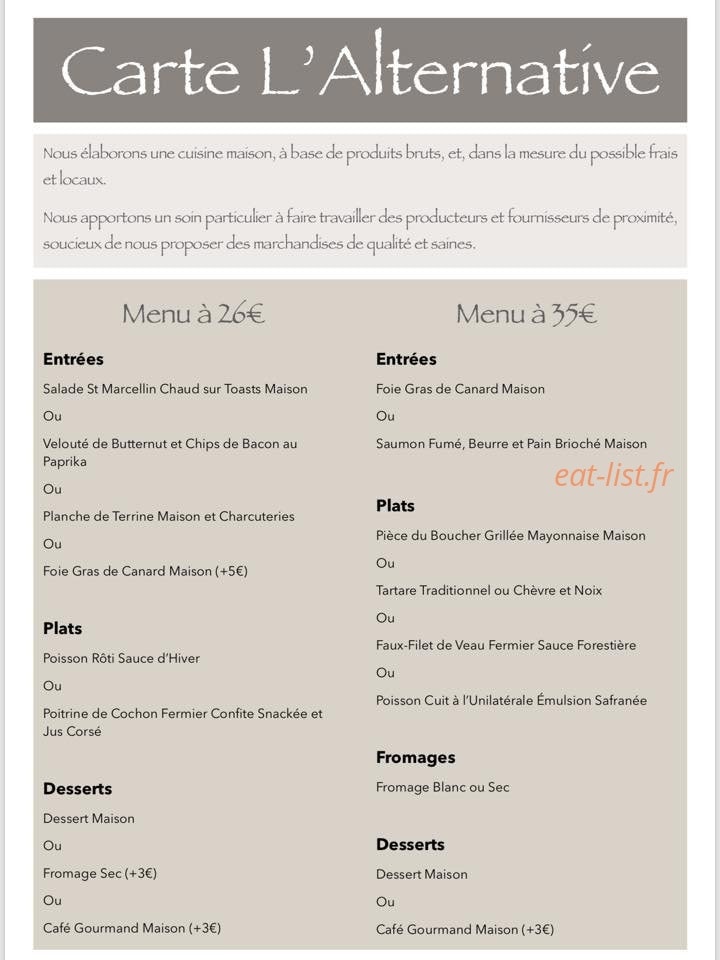 L'Alternative — carte page 1