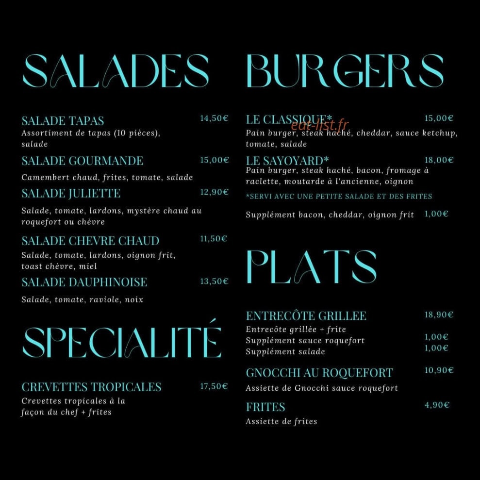 L'Eau à la Bouche — carte page 1
