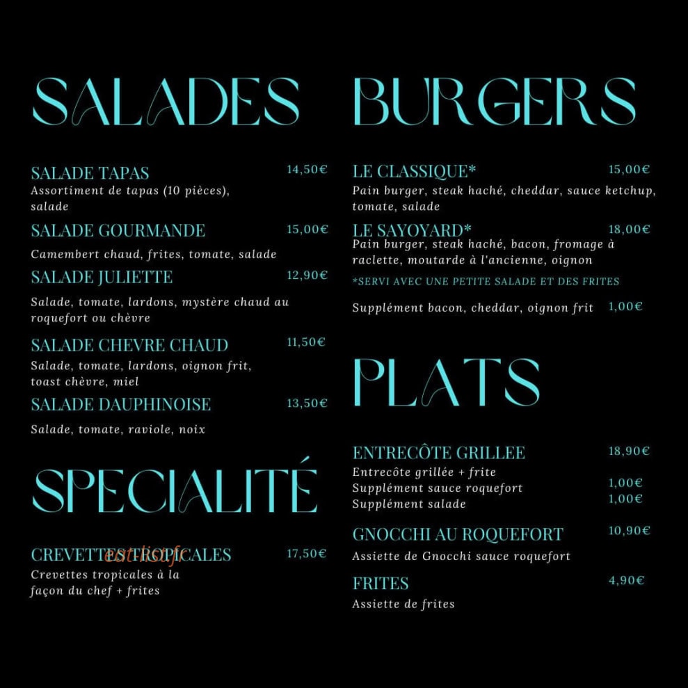 L'Eau à la Bouche — carte page 2