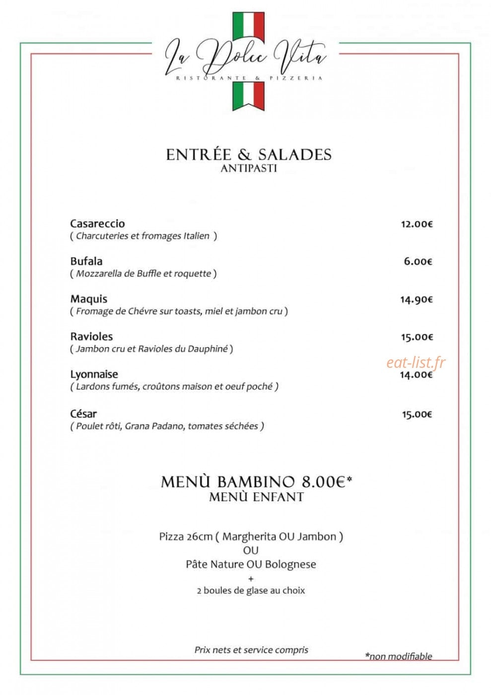La Dolce Vita — carte page 3
