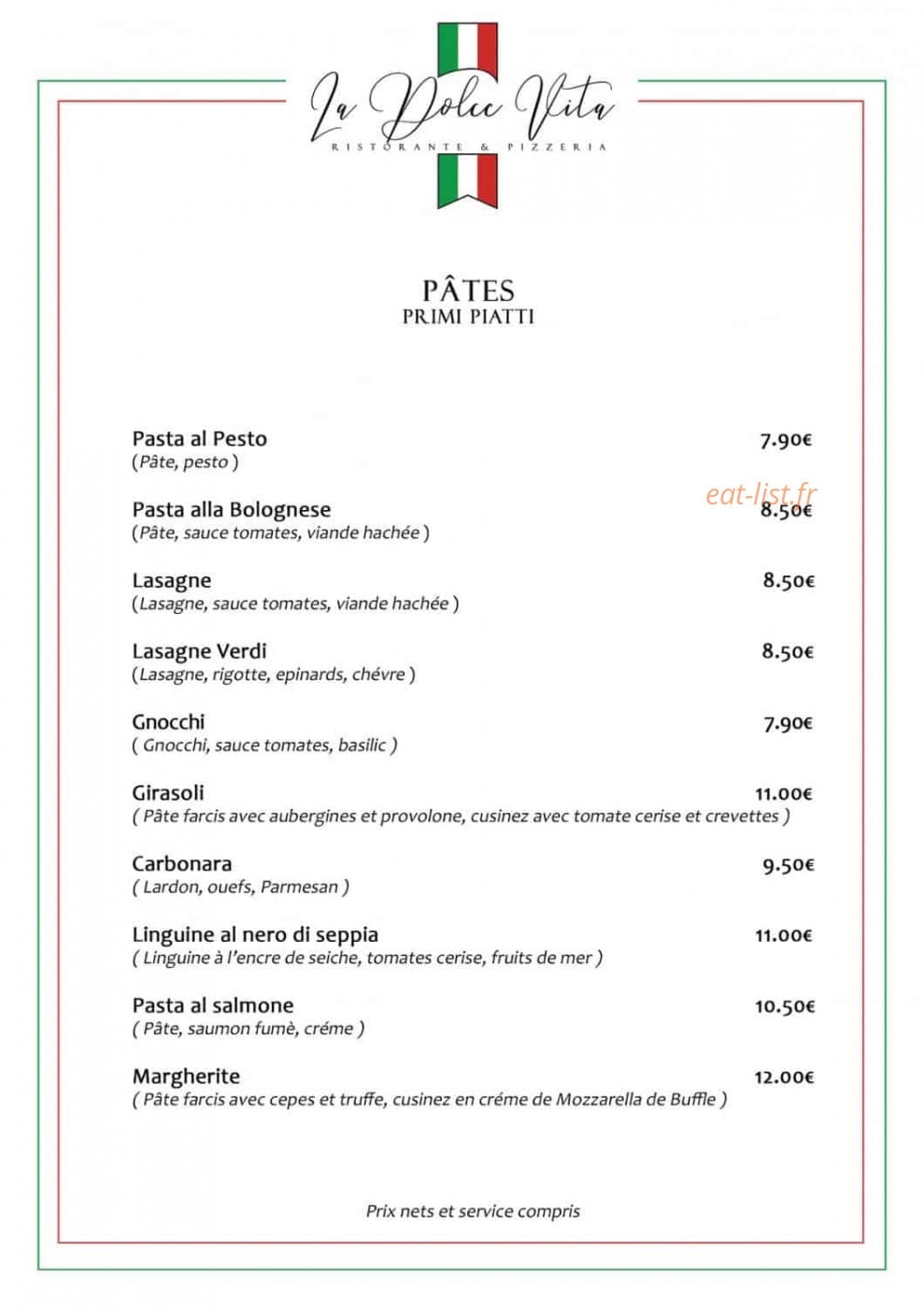 La Dolce Vita — carte page 5