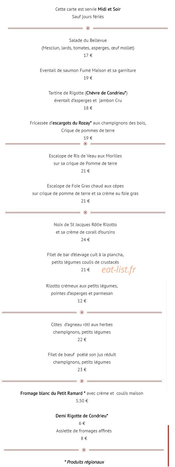 Le Bellevue — carte page 5