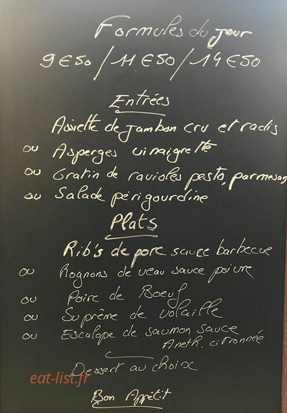 Golden Bistro — carte page 1