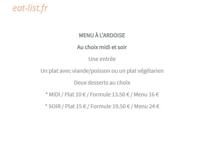 Carte et menu de Papilles et Papote à Entre Deux Guiers — Le menu à l' ardoise