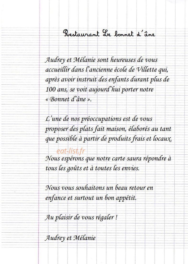 Le bonnet d'âne — carte page 6