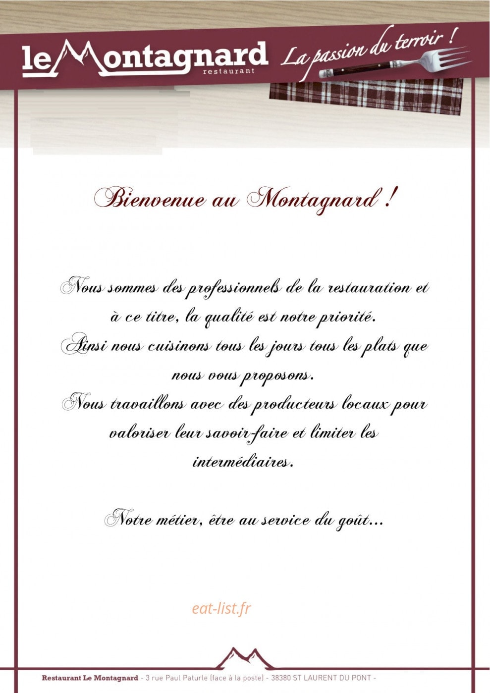 Le Montagnard — carte page 1