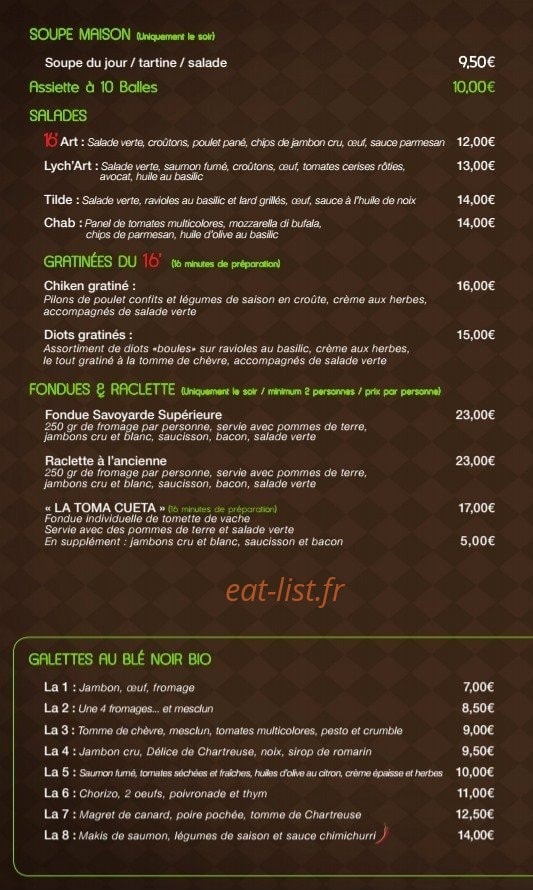 Le 16'Art — carte page 2