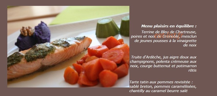 Oréade Balnéo Restaurant — carte page 1