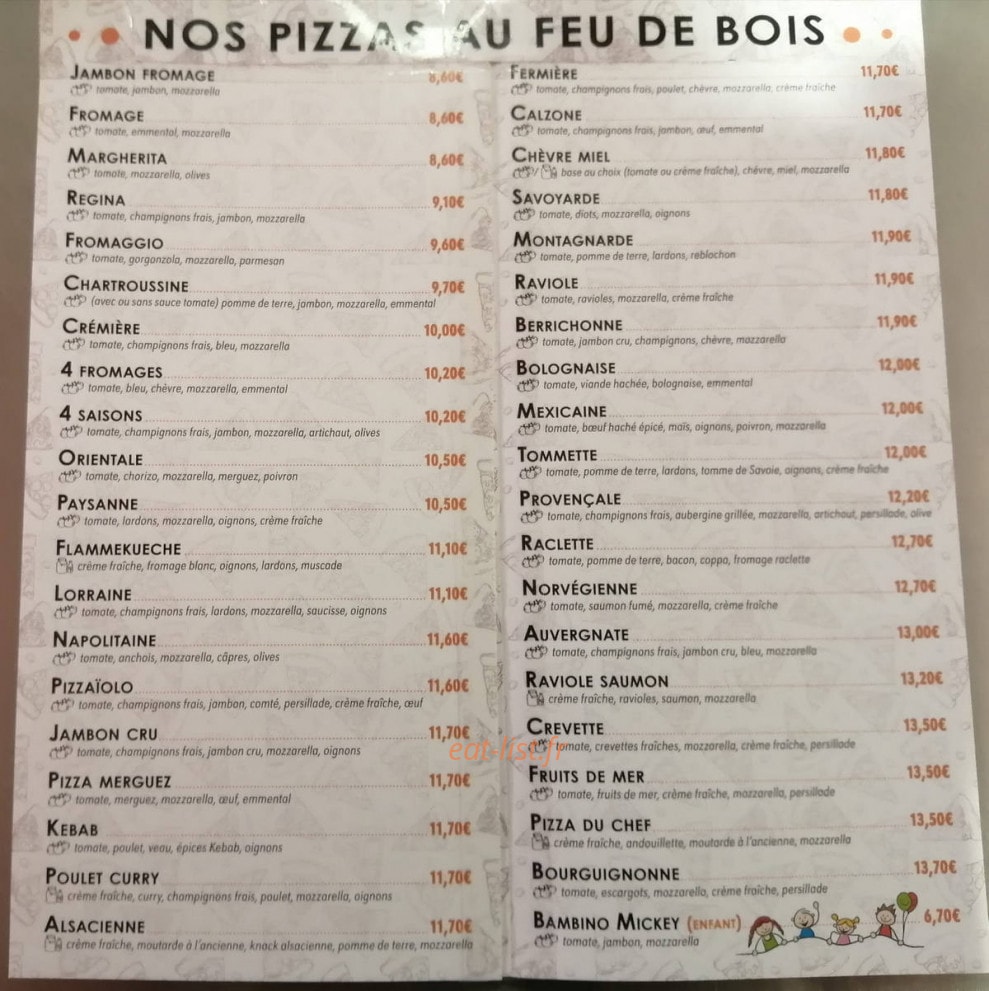 Pizza'broc — carte page 1
