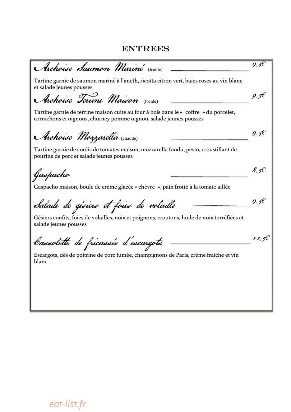 Au four & au moulin d' Arche — carte page 3