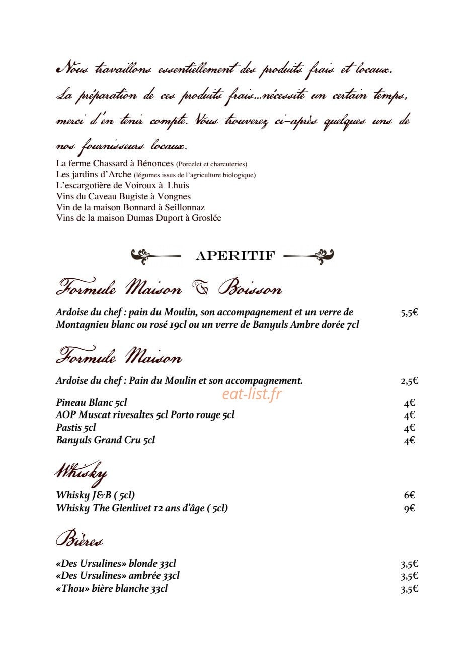 Au four & au moulin d' Arche — carte page 2
