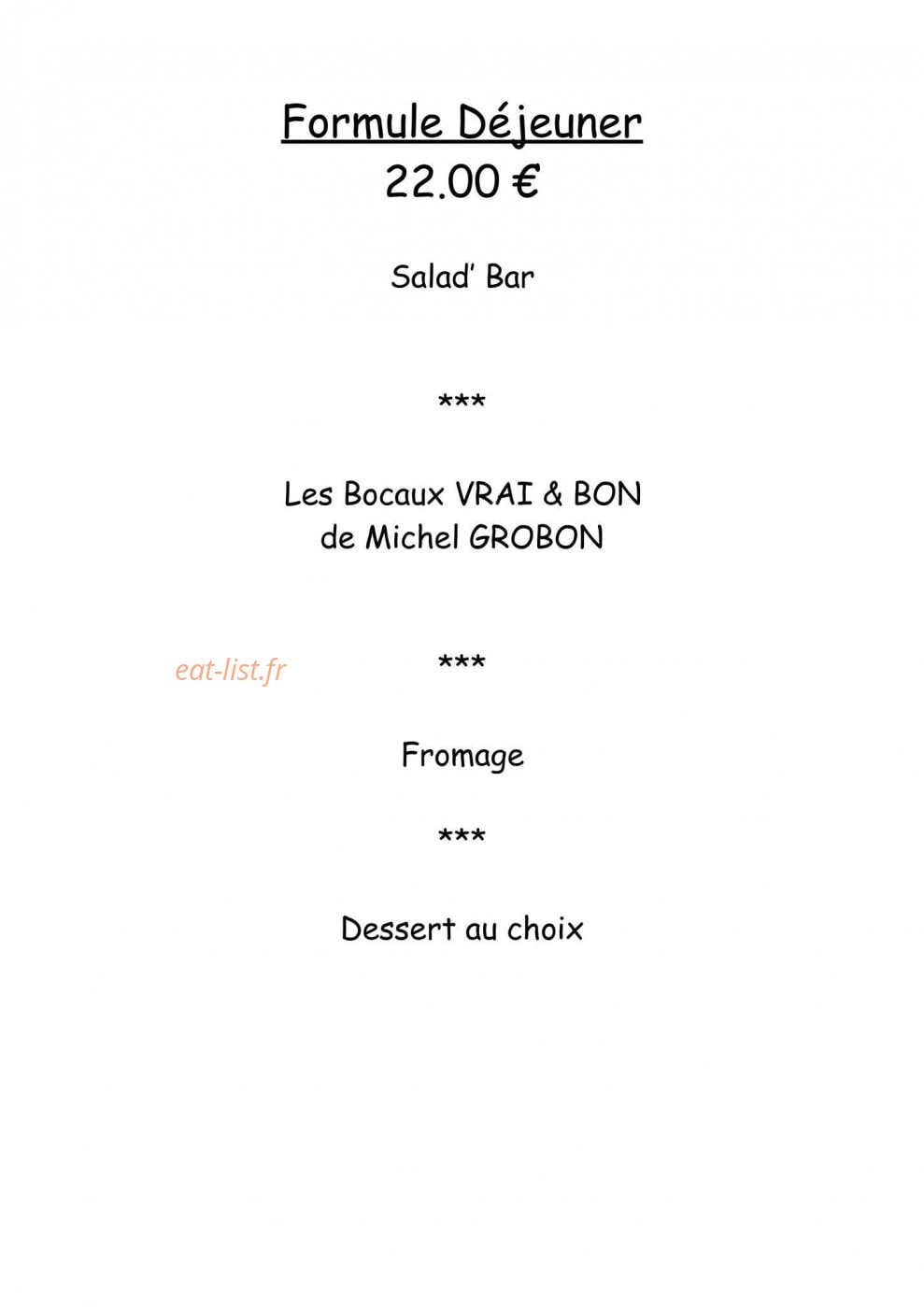Carte et menu de Le Tour du Monde en Epices à La Balme les Grottes — La formule midi