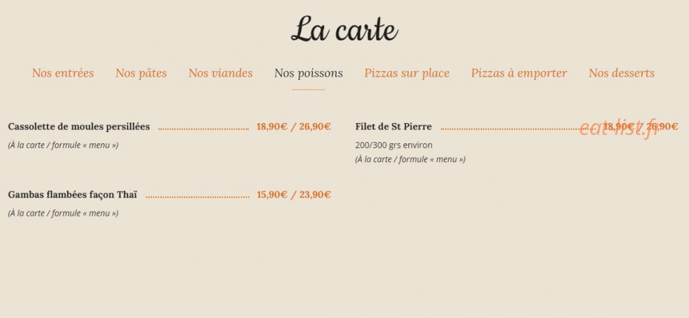 Une Place A Table — carte page 4
