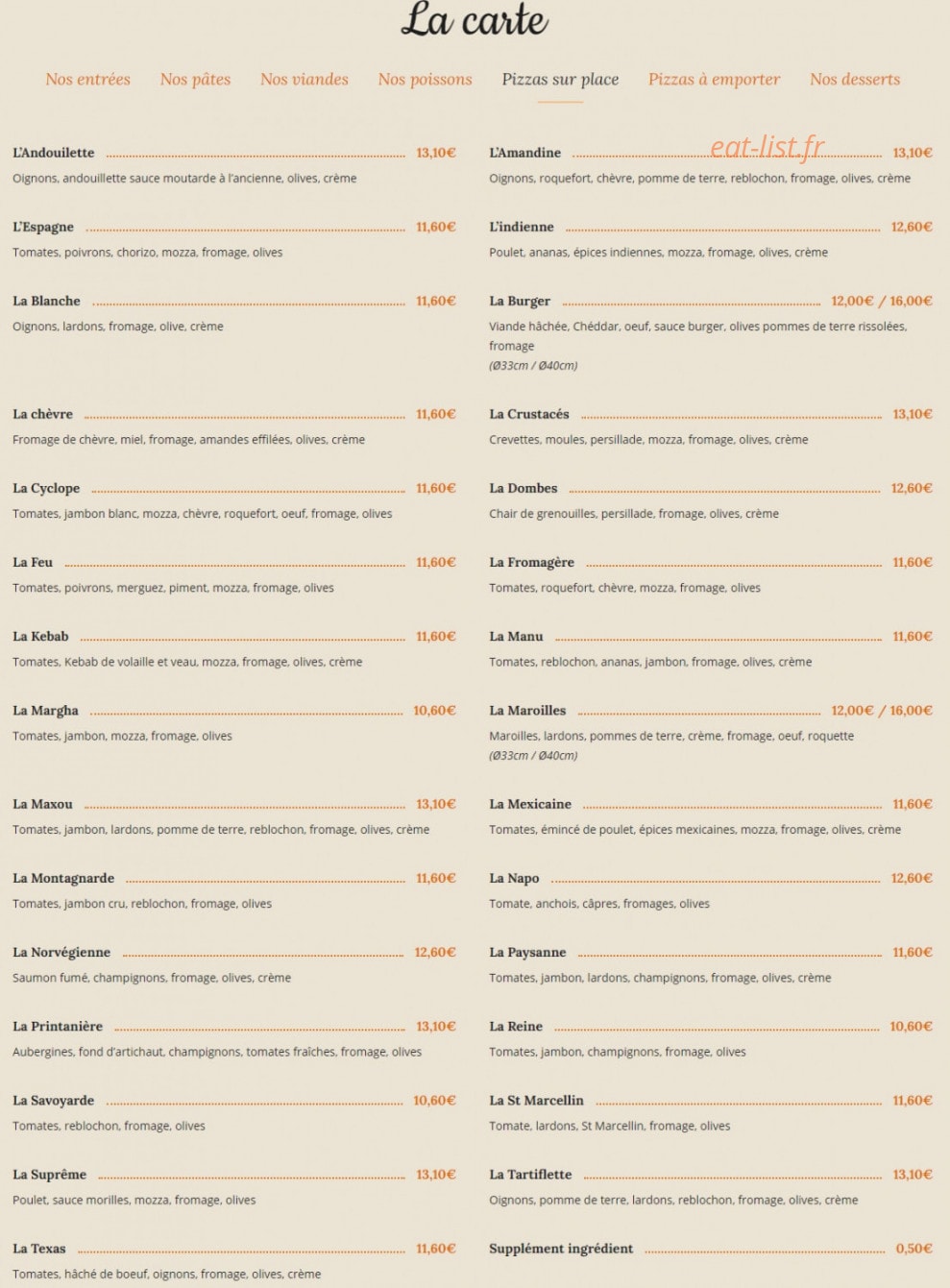 Une Place A Table — carte page 5