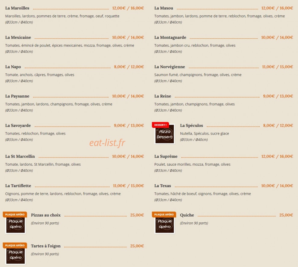 Une Place A Table — carte page 7
