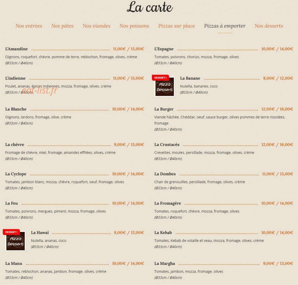 Une Place A Table — carte page 6