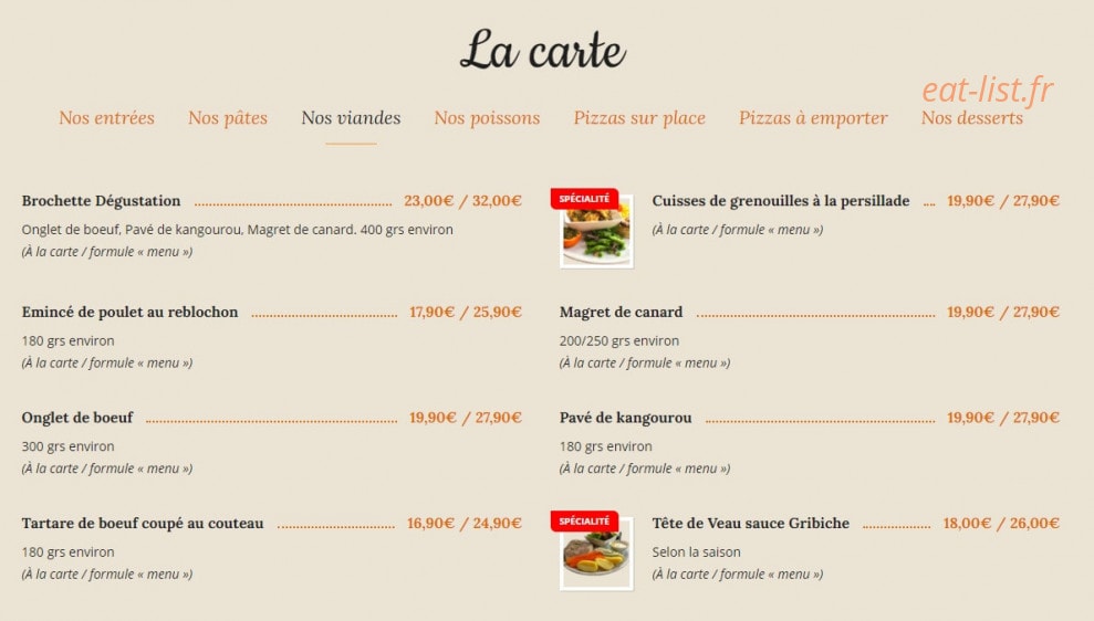 Une Place A Table — carte page 3