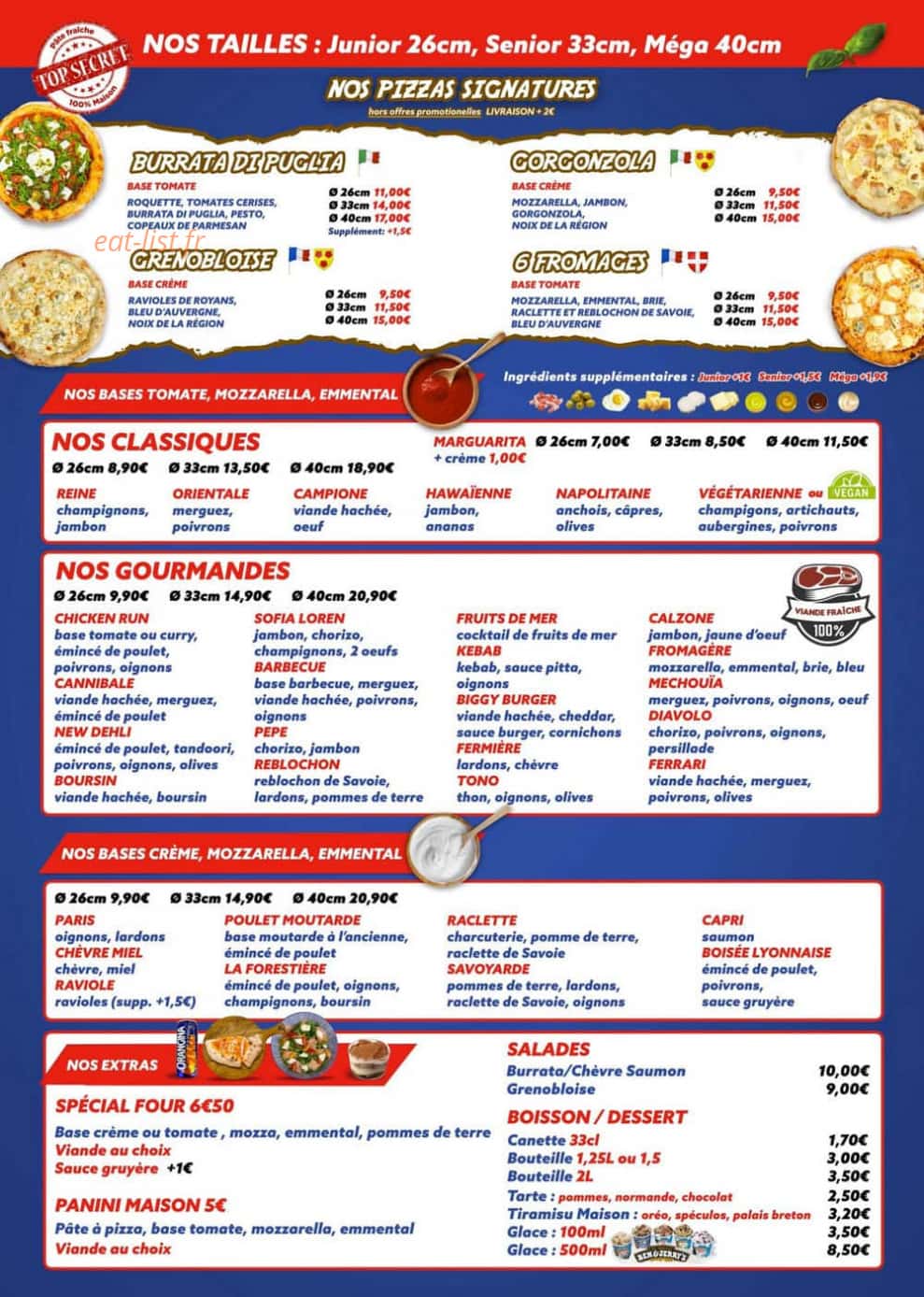 Chrono Pizza — carte page 1