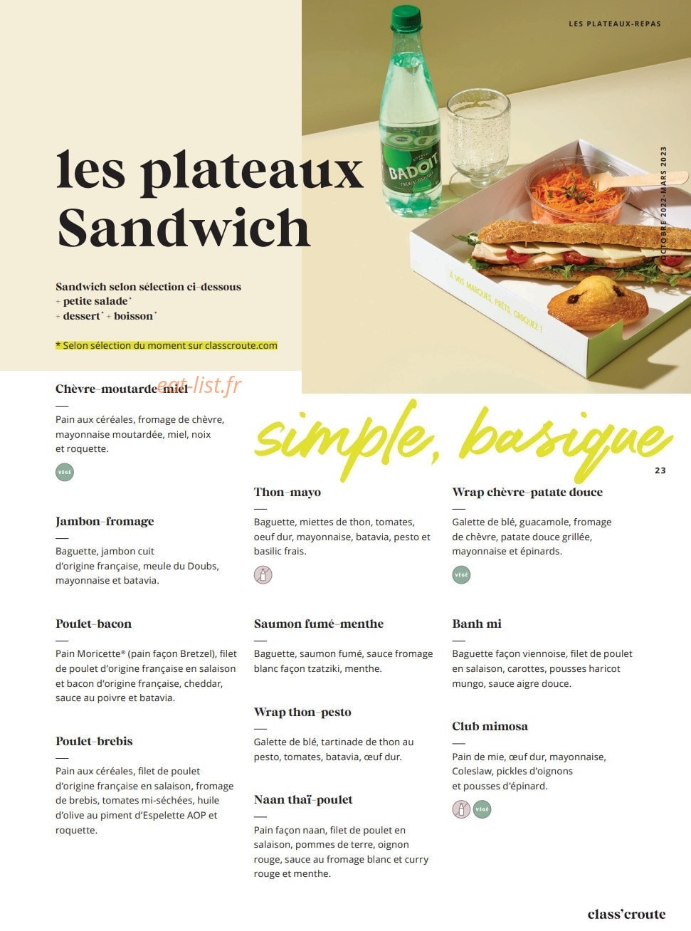 Class'croute — carte page 21
