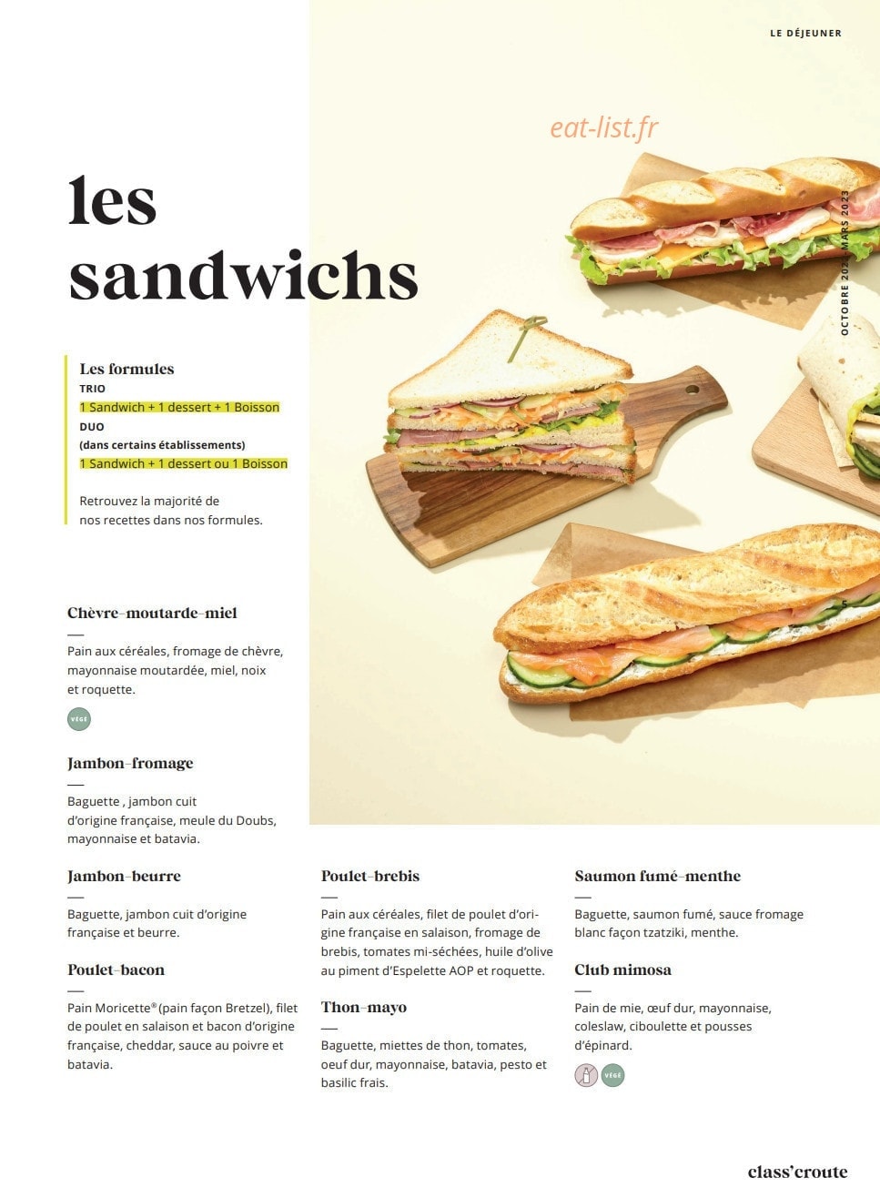 Class'croute — carte page 3