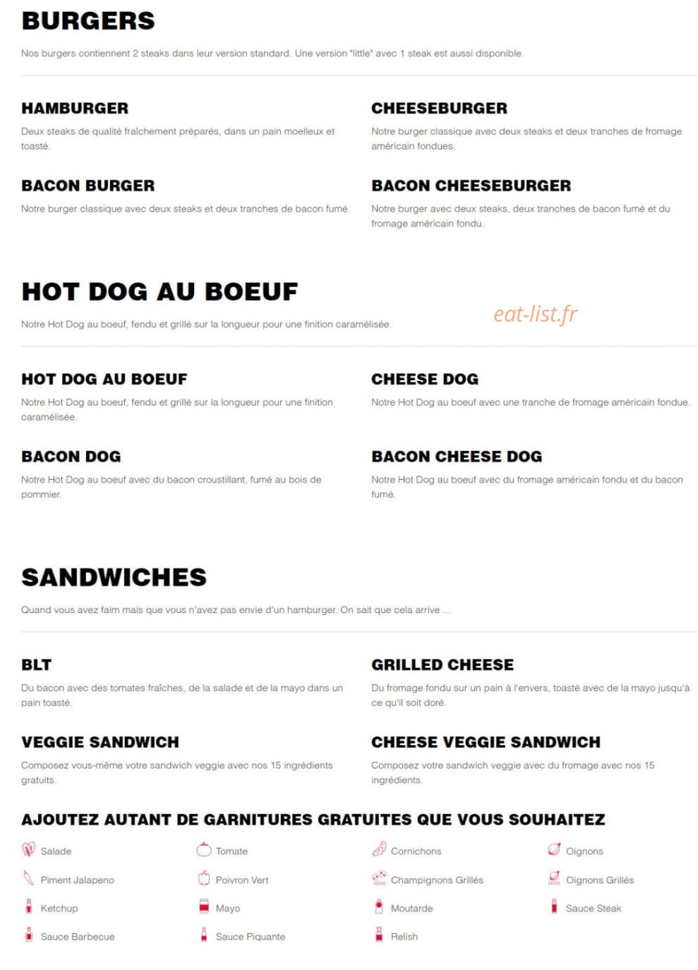 Five Guys — carte page 1