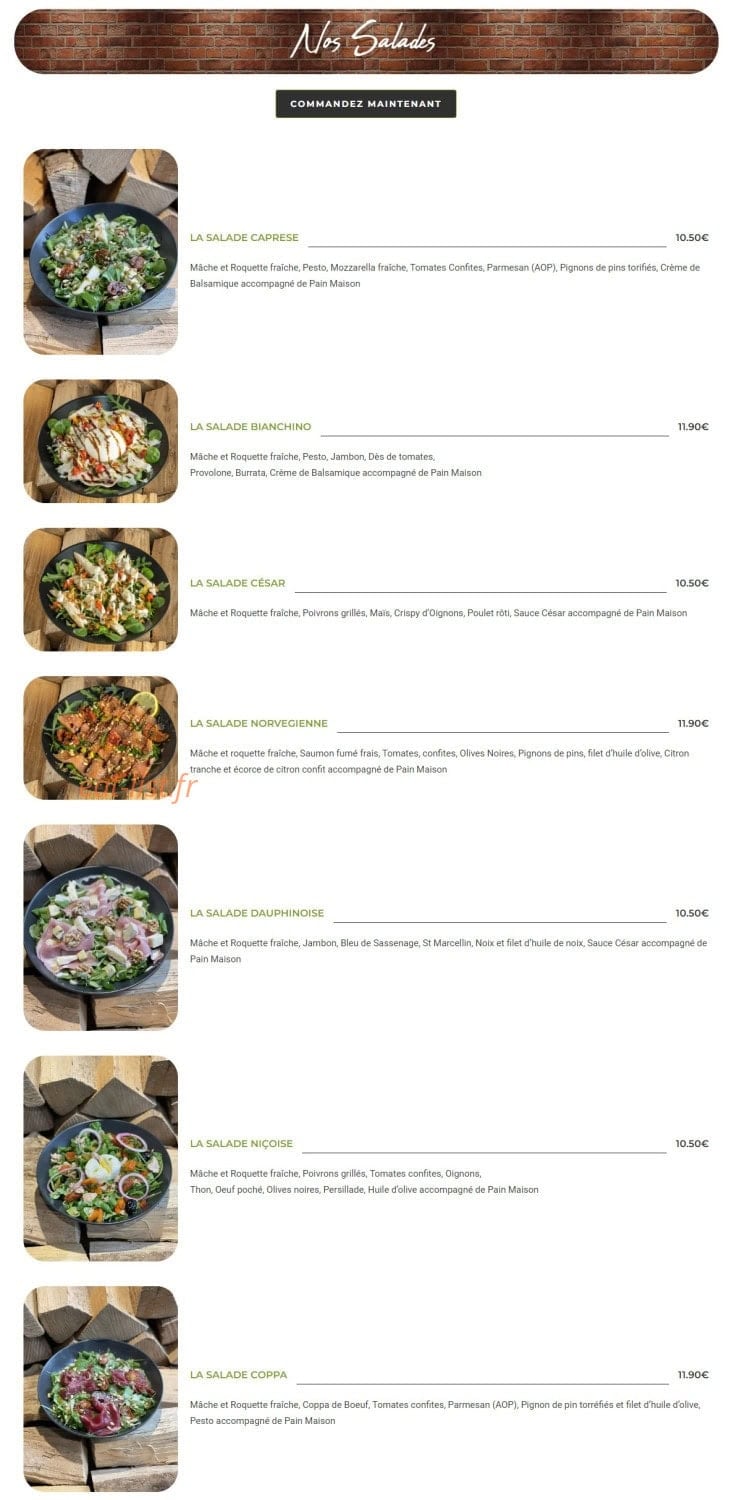 Fuoco pizzas — carte page 8