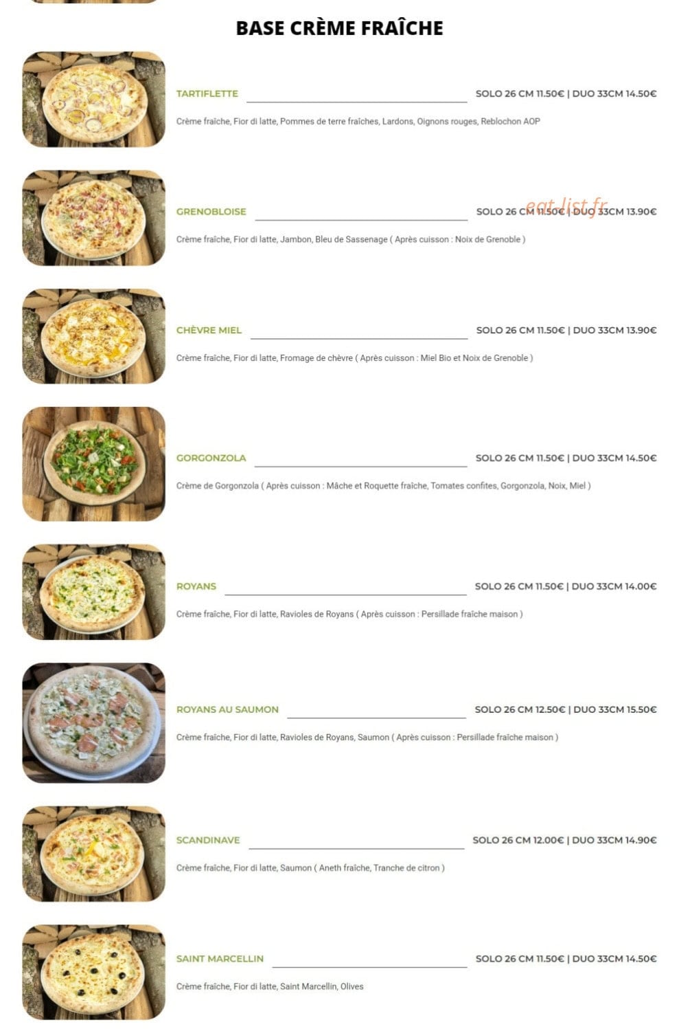 Fuoco pizzas — carte page 5
