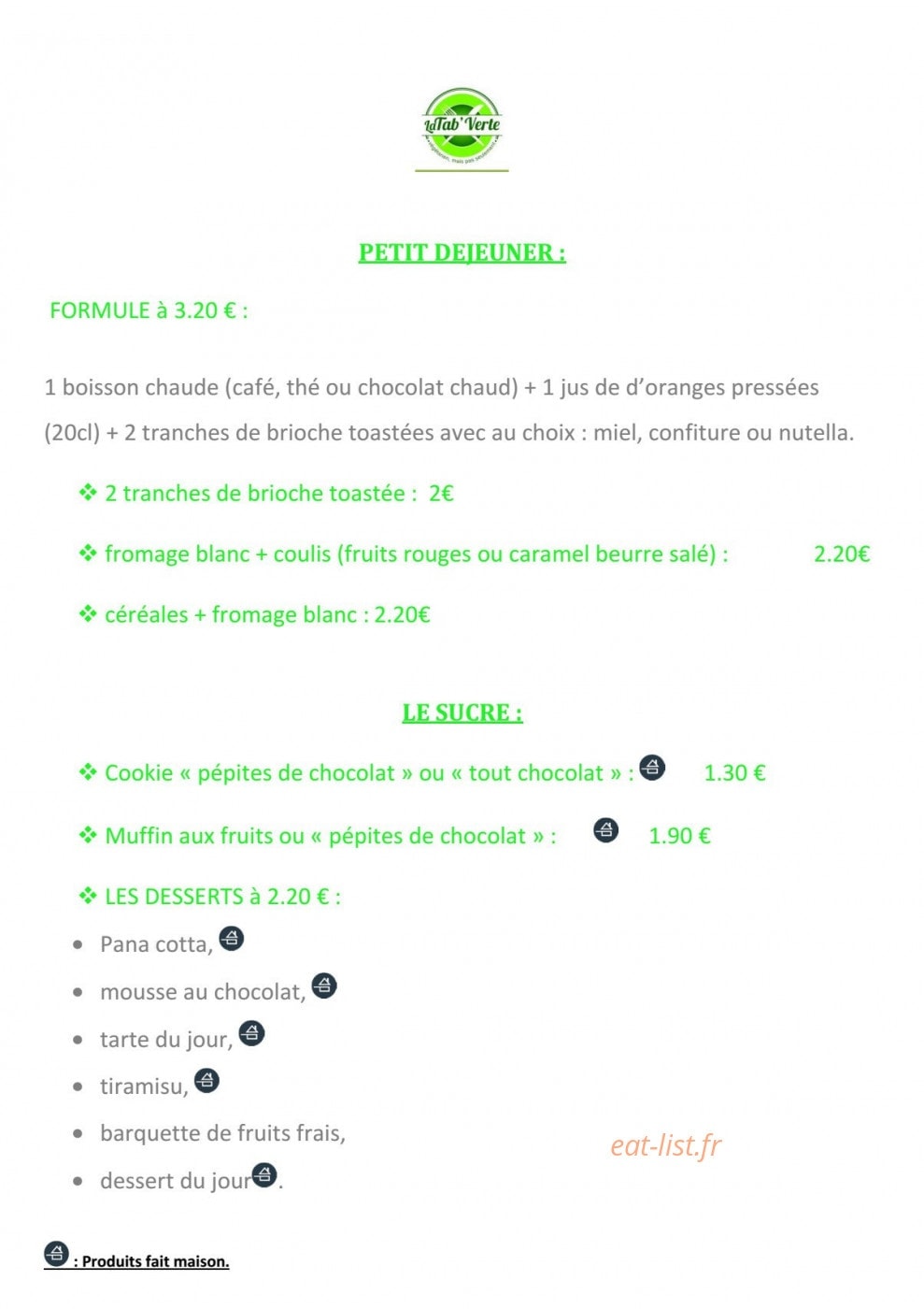 La Tab' Verte — carte page 1