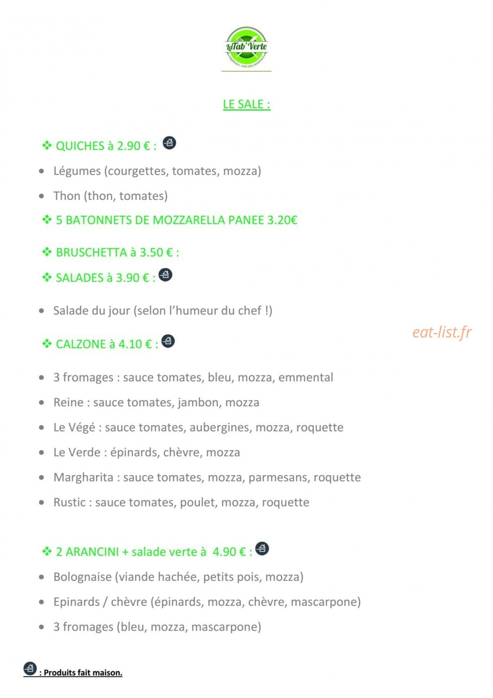 La Tab' Verte — carte page 2