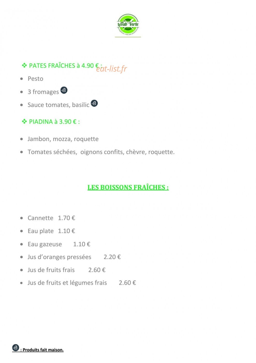 La Tab' Verte — carte page 3