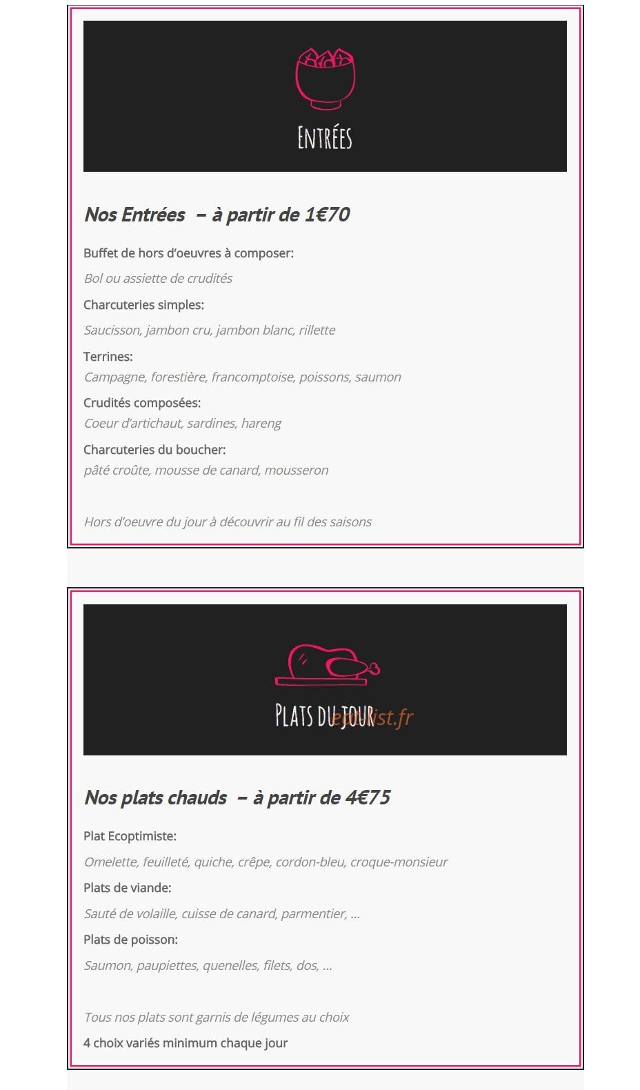 Midinette — carte page 1