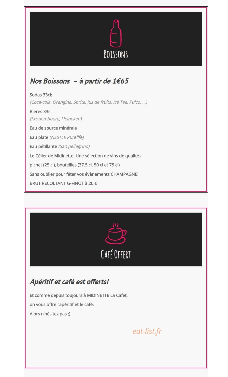 Midinette — carte page 3