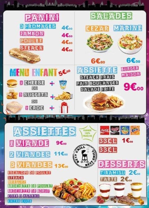 Pattaya burger — carte page 3