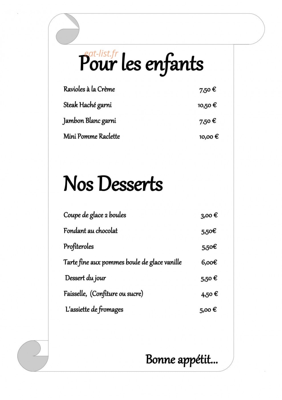 Auberge Du Virage — carte page 5
