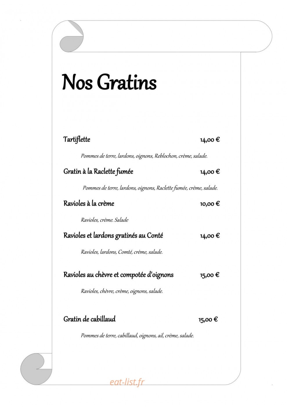 Auberge Du Virage — carte page 3