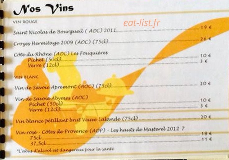 Le Chalet — carte page 12